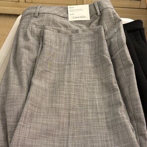 Calvin Klein Light Gray Textured Trousers